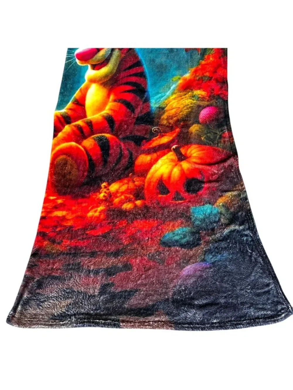 Amie J Tigger Blanket Throw Halloween Jack O Lantern Trick Treat Fall Jazz Blues